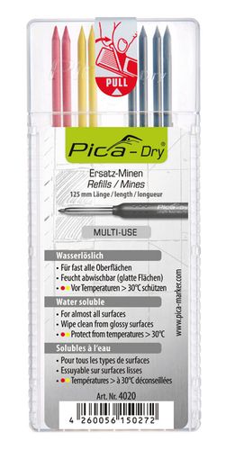 Pica - Dry tuhy - set Basis čierna, červená, žltá